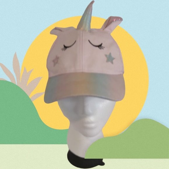 Pink Unicorn Embroidered Girls Toddlers Hook & Loop Adjustable Cap Hat - Picture 2 of 16